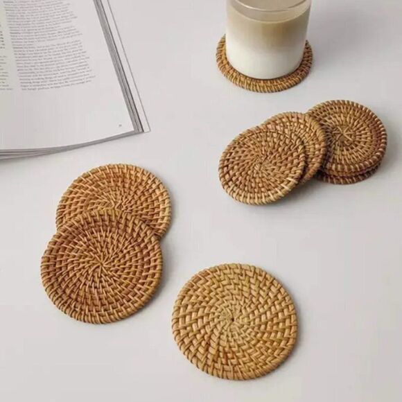 Rattan NEW Cup Coasters (2 pack) - Picture 1 of 3
